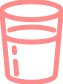 Ícone de copo de água em vermelho:é preciso ter atenção se está se hidratando pouco